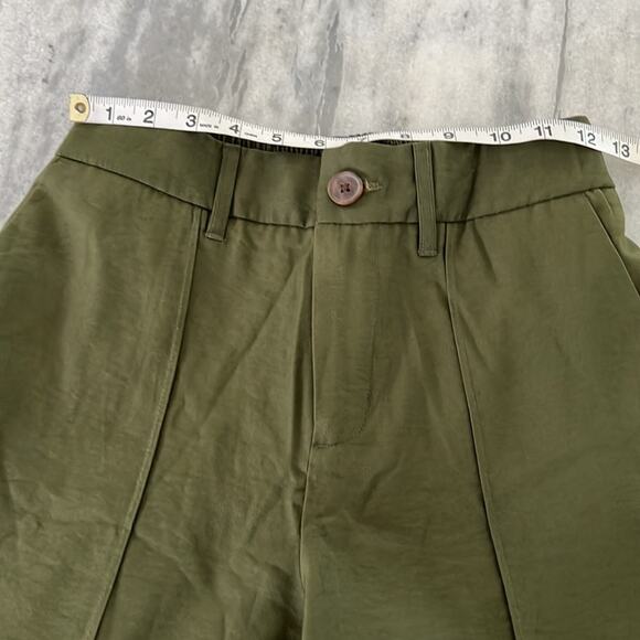 A New Day Ankle Pants Olive Army Green Rolled Cuffs Center Seam High Rise - Picture 8 of 11